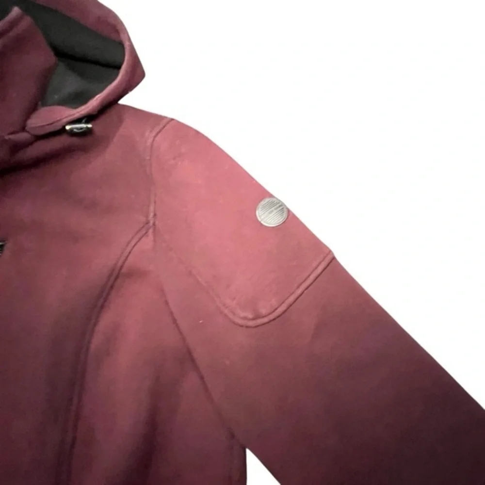 Andrew‎ Marc Scuba Knit Hooded Zip Up Jacket Women’s XXL Burgundy Removable Hood